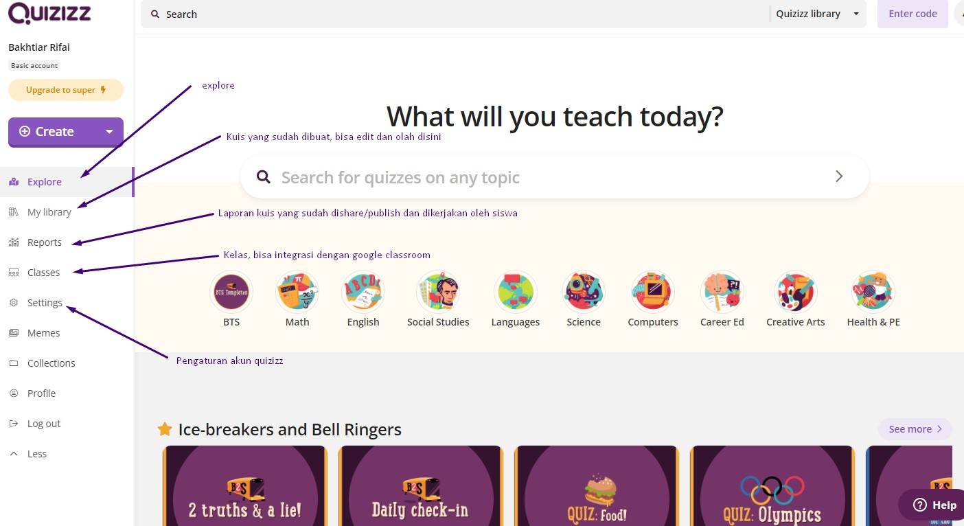Cara Daftar Dan Buat Kuis Di Quizizz | Resume TOT Quizizz - Sinau ...